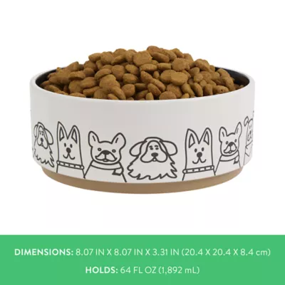 Top Paw® Black & White Ceramic Dog Bowl 64 FL OZ - Image 4