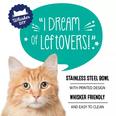 Whisker City® Fish Printed Stainless Steel Cat Bowl 6 FL OZ - Image 2
