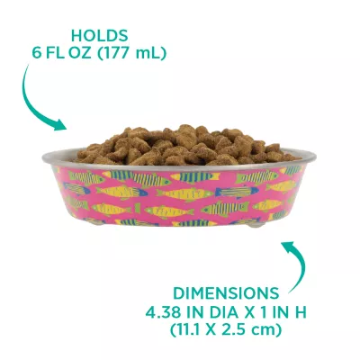 Whisker City® Fish Printed Stainless Steel Cat Bowl 6 FL OZ - Image 4