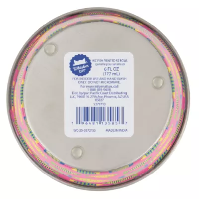 Whisker City® Fish Printed Stainless Steel Cat Bowl 6 FL OZ - Image 6