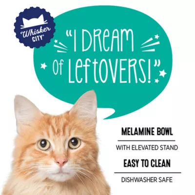 Whisker City® Grey Elevated Cat Ear Melamine Cat Bowl 6 FL OZ - Image 2
