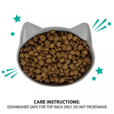 Whisker City® Grey Elevated Cat Ear Melamine Cat Bowl 6 FL OZ - Image 3