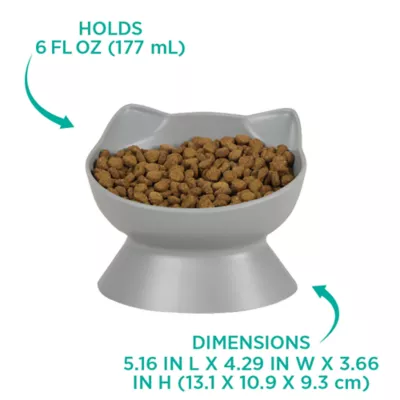 Whisker City® Grey Elevated Cat Ear Melamine Cat Bowl 6 FL OZ - Image 4