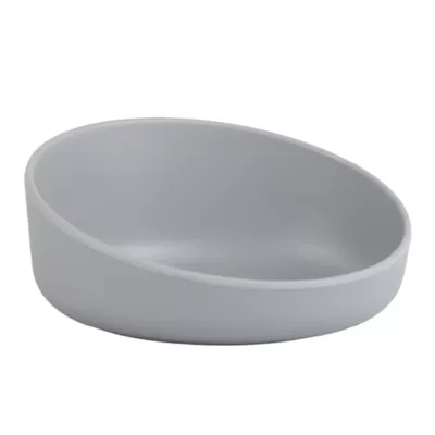 Whisker City® Grey Slanted Melamine Cat Bowl 6 FL OZ - Image 1