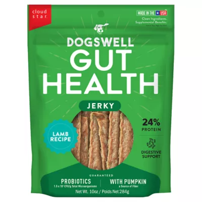 DOGSWELL® Gut Health All Life Stages Jerky Dog Treat - Lamb 10 oz - Image 1