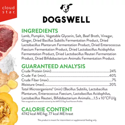 DOGSWELL® Gut Health All Life Stages Jerky Dog Treat - Lamb 10 oz - Image 2