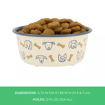 Top Paw® Dog & Bone Novelty Stainless Steel Dog Bowl 12oz, 27oz - Image 4