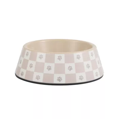 Top Paw® Tan Check Melamine Dog Bowl 12oz, 52oz - Image 1