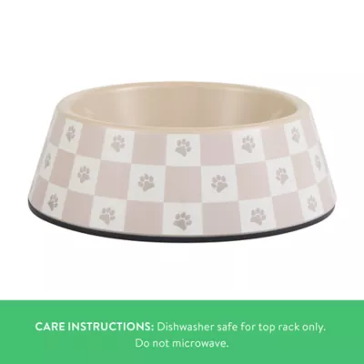Top Paw® Tan Check Melamine Dog Bowl 12oz, 52oz - Image 3
