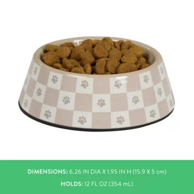Top Paw® Tan Check Melamine Dog Bowl 12oz, 52oz - Image 4