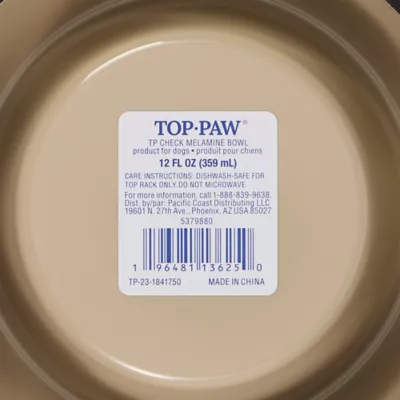 Top Paw® Tan Check Melamine Dog Bowl 12oz, 52oz - Image 7