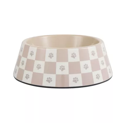 Top Paw® Tan Check Melamine Dog Bowl 12oz, 52oz - Image 1