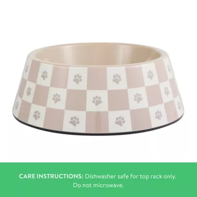 Top Paw® Tan Check Melamine Dog Bowl 12oz, 52oz - Image 3