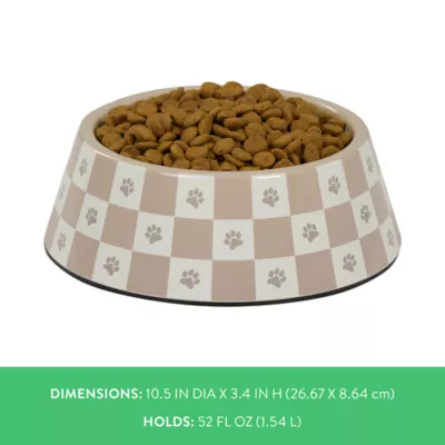 Top Paw® Tan Check Melamine Dog Bowl 12oz, 52oz - Image 4