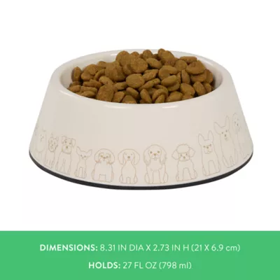 Top Paw® Tan Dog Melamine Dog Bowl 27oz, 52oz - Image 4