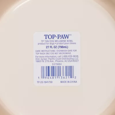 Top Paw® Tan Dog Melamine Dog Bowl 27oz, 52oz - Image 7