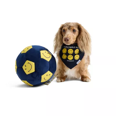 SMILEY WORLD® Iconic Smiley Faces Soccer Ball Dog Toy - Image 1
