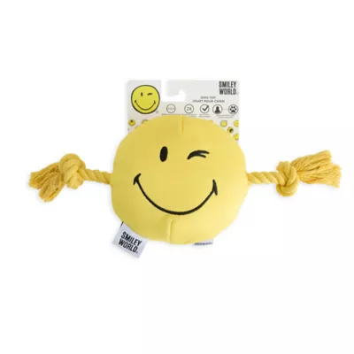 SMILEY WORLD® Iconic Smiley Face Dog Toy With Tug Rope - Image 2