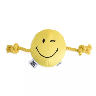 SMILEY WORLD® Iconic Smiley Face Dog Toy With Tug Rope - Image 4