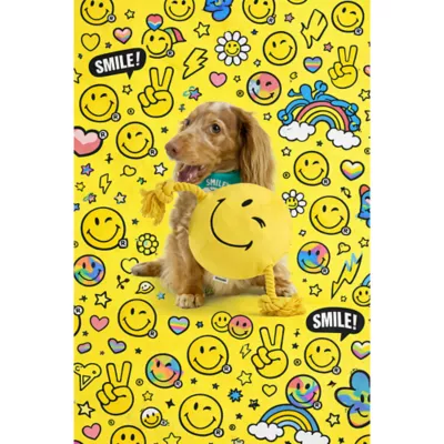 SMILEY WORLD® Iconic Smiley Face Dog Toy With Tug Rope - Image 6
