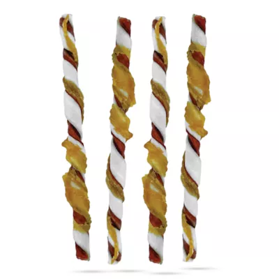 ProHide Highly Digestible Raw Hide Adult Dog Chews - Triple Flavored Twists - Image 3