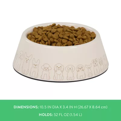 Top Paw® Tan Dog Melamine Dog Bowl 27oz, 52oz - Image 4