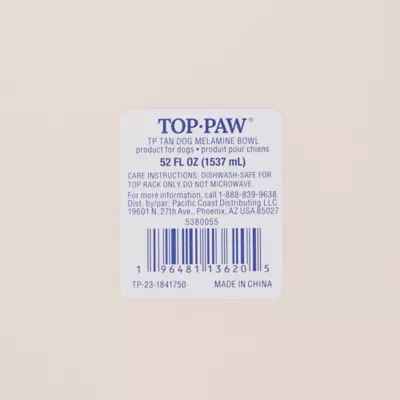 Top Paw® Tan Dog Melamine Dog Bowl 27oz, 52oz - Image 7