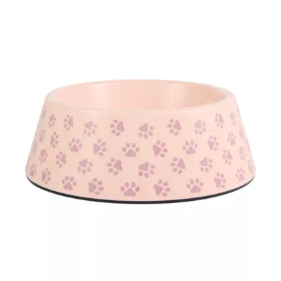 Top Paw® Pink Paw Melamine Dog Bowl 27oz, 52oz - Image 1