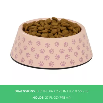 Top Paw® Pink Paw Melamine Dog Bowl 27oz, 52oz - Image 4