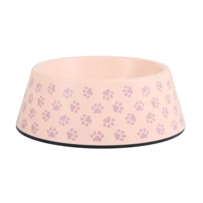 Top Paw® Pink Paw Melamine Dog Bowl 27oz, 52oz - Image 1