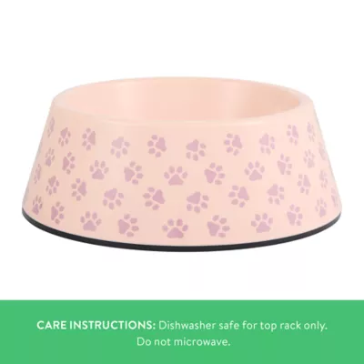 Top Paw® Pink Paw Melamine Dog Bowl 27oz, 52oz - Image 3