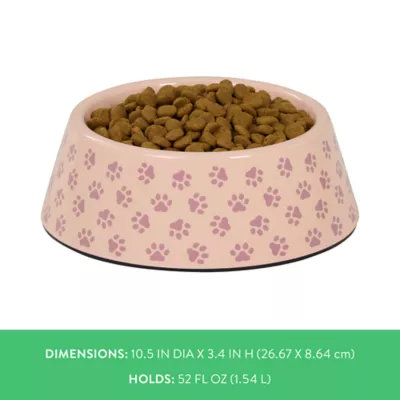 Top Paw® Pink Paw Melamine Dog Bowl 27oz, 52oz - Image 4