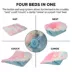 FurHaven Convertible Self-Warming Cuddle Pet Bed, Rainbow, Silver, Gray, Spruce, Small, Large image thumbnail 8