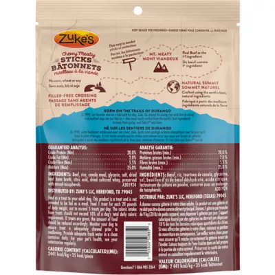 Zuke's Chewy Meaty Sticks Beef Recipe Dog Treats - Image 10