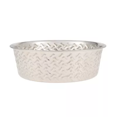 Top Paw® Bone Embossed Stainless Steel Dog Bowl 12oz, 64oz - Image 1