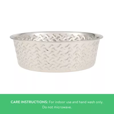 Top Paw® Bone Embossed Stainless Steel Dog Bowl 12oz, 64oz - Image 3