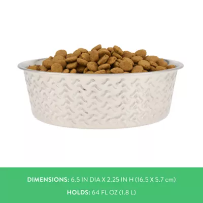 Top Paw® Bone Embossed Stainless Steel Dog Bowl 12oz, 64oz - Image 4
