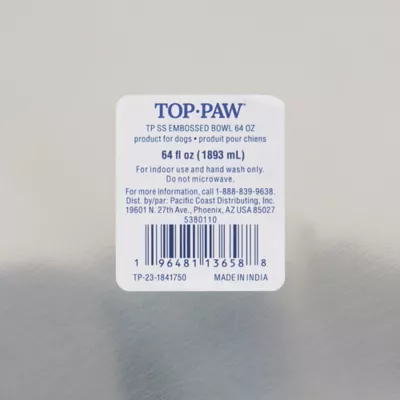 Top Paw® Bone Embossed Stainless Steel Dog Bowl 12oz, 64oz - Image 7
