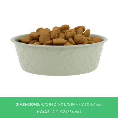 Top Paw® Green Embossed Stainless Steel Dog Bowl 12oz, 27oz, 64oz - Image 4