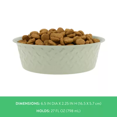 Top Paw® Green Embossed Stainless Steel Dog Bowl 12oz, 27oz, 64oz - Image 4