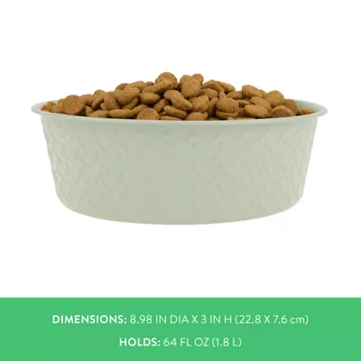 Top Paw® Green Embossed Stainless Steel Dog Bowl 12oz, 27oz, 64oz - Image 4