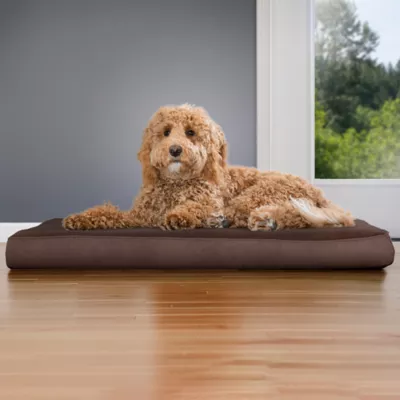 FurHaven Terry & Suede Memory Foam Deluxe Dog Bed Mattress - Espresso, Gray, Large - Jumbo Plus - Image 3