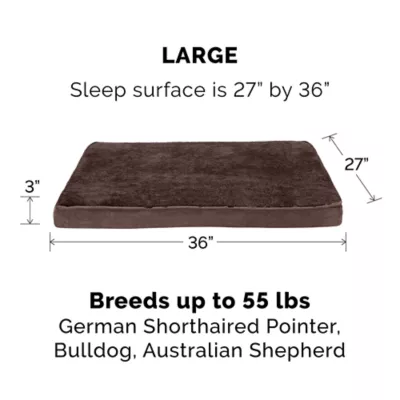 FurHaven Terry & Suede Memory Foam Deluxe Dog Bed Mattress - Espresso, Gray, Large - Jumbo Plus - Image 4