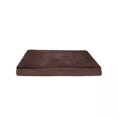 FurHaven Terry & Suede Memory Foam Deluxe Dog Bed Mattress - Espresso, Gray, Large - Jumbo Plus - Image 1