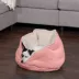 FurHaven Pet Minky Faux Fur & Velvet Calming Hug Bed - Pink, Gray, Small, Medium image thumbnail 4