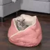 FurHaven Pet Minky Faux Fur & Velvet Calming Hug Bed - Pink, Gray, Small, Medium image thumbnail 5