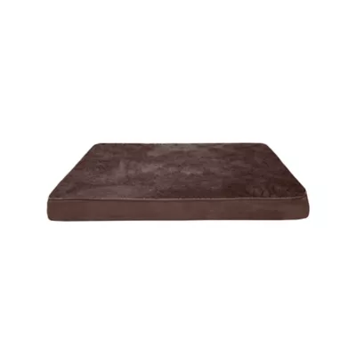 FurHaven Terry & Suede Memory Foam Deluxe Dog Bed Mattress - Espresso, Gray, Large - Jumbo Plus - Image 1