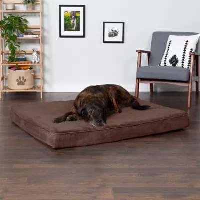 FurHaven Terry & Suede Memory Foam Deluxe Dog Bed Mattress - Espresso, Gray, Large - Jumbo Plus - Image 2