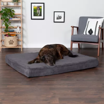 FurHaven Terry & Suede Memory Foam Deluxe Dog Bed Mattress - Espresso, Gray, Large - Jumbo Plus - Image 2