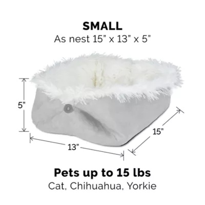 FurHaven Convertible Self-Warming Cuddle Pet Bed, Rainbow, Silver, Gray, Spruce, Small, Large - Image 6
